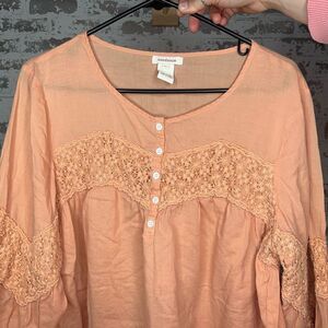 SunDance | women orange blouse with lace details